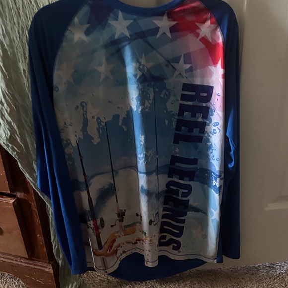 Reel Legends Patriotic Fishing Long Sleeve Shirt - Picture 1 of 1